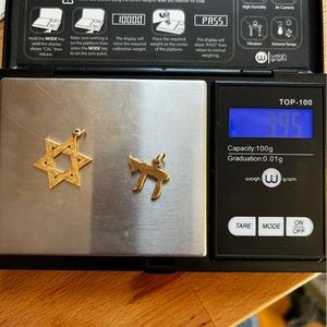 Vintage 14k Star of David and Chai Charms